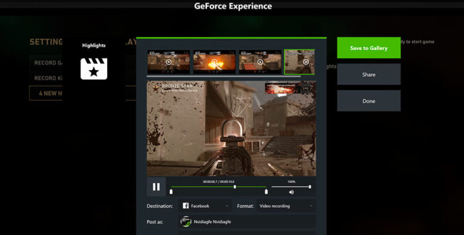 GeForce Experience Guardar como GIF